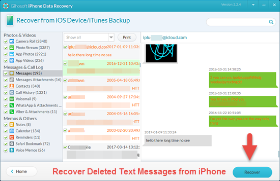 Retrieve Deleted Text messages on iPhone