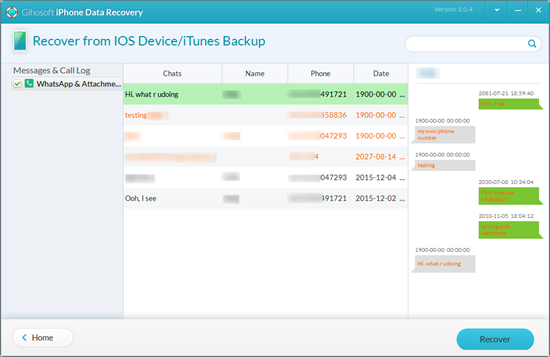 Recover Deleted WhatsApp Messages on iPhone Directly