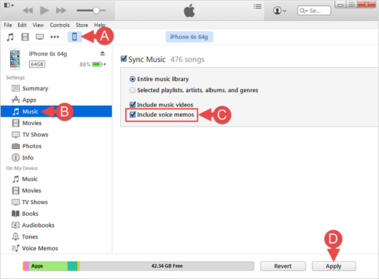 Sync Voice Memos with iTunes to PC or Mac