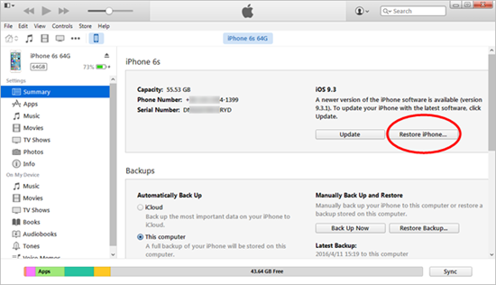 How to unlock iphone 6 via itunes without