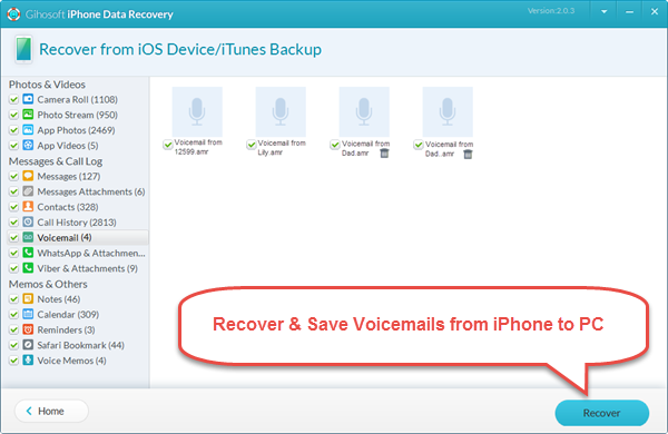 Save and Recover Voicemails from iPhone to PC or Mac Quickly