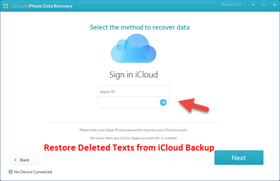 Recover Deleted Text Messages on iPhone with iCloud Backup