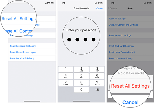 Reset All Settings to Fix iPhone Messages Out of Order.