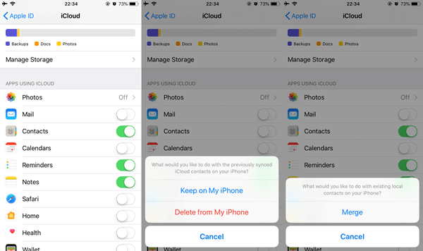 Restore Synced Contacts from iCloud to iPhone