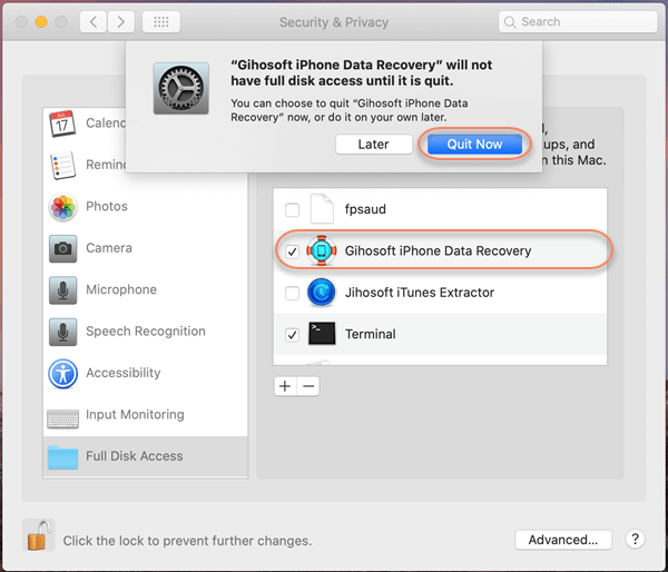 Below are the steps to fully trust Gihosoft iPhone Data Recovery in Mac