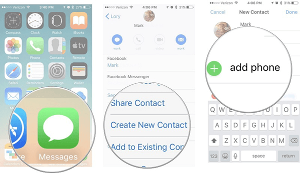 Restore Contacts via iPhone Messages App