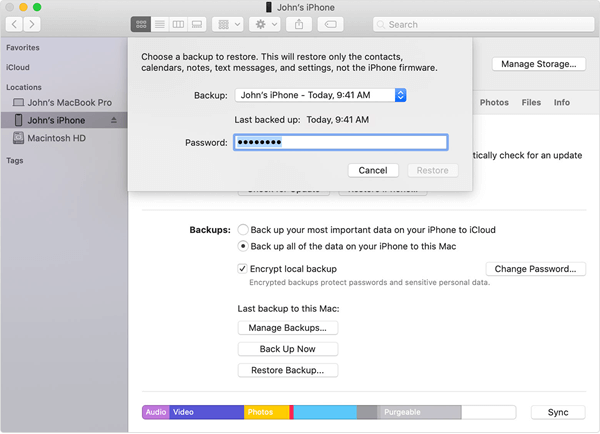 Restore Contacts from iTunes Backup