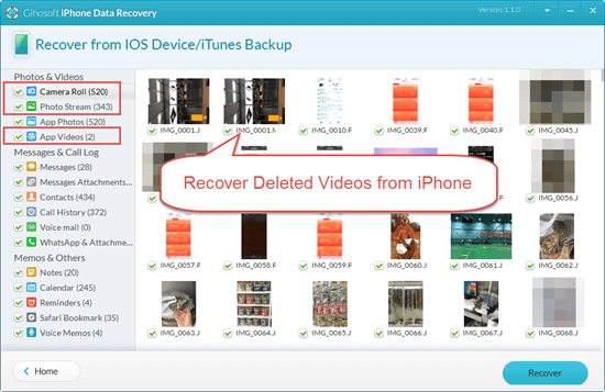 Recover Deleted Videos from iPhone without Backup