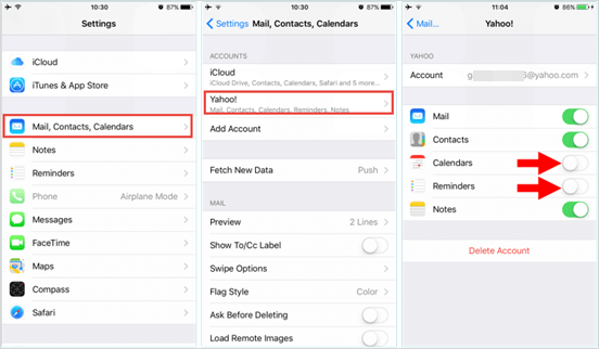 Get Calendars or Reminders Back from Email Account.