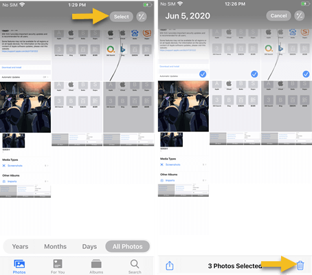 Mass delete photos from iPhone